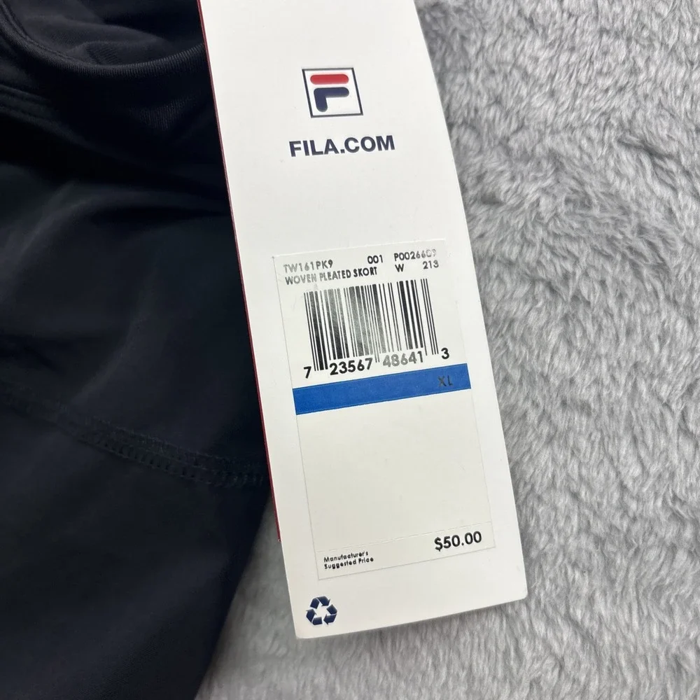 Fila Women's Essential Woven Pleated Skort, Black, XL Athletic‎ Stretch - Picture 3 of 7
